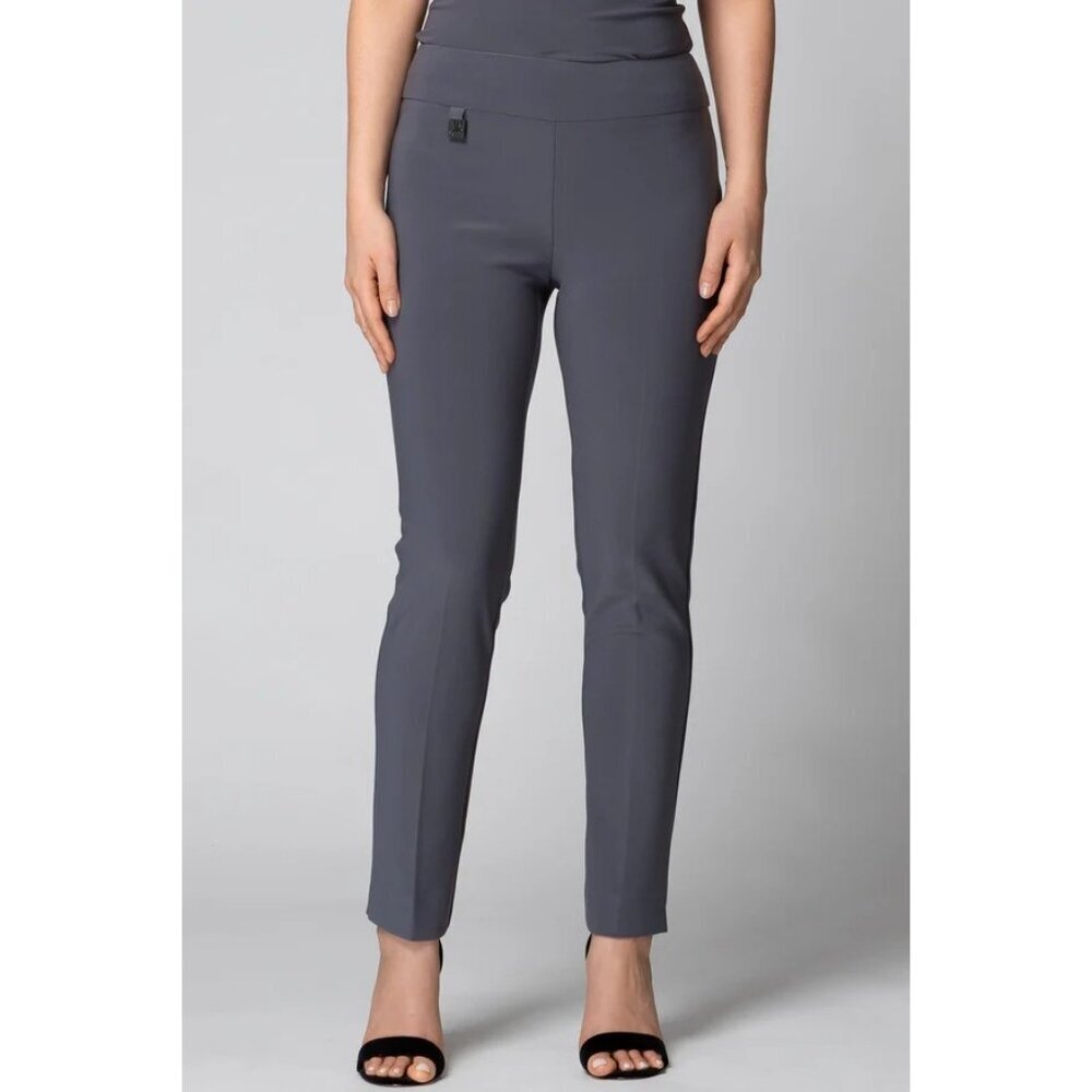 Joseph Ribkoff Womens Slim-Fit High Waist Charcoal Gray Pull-On Pants Size 6